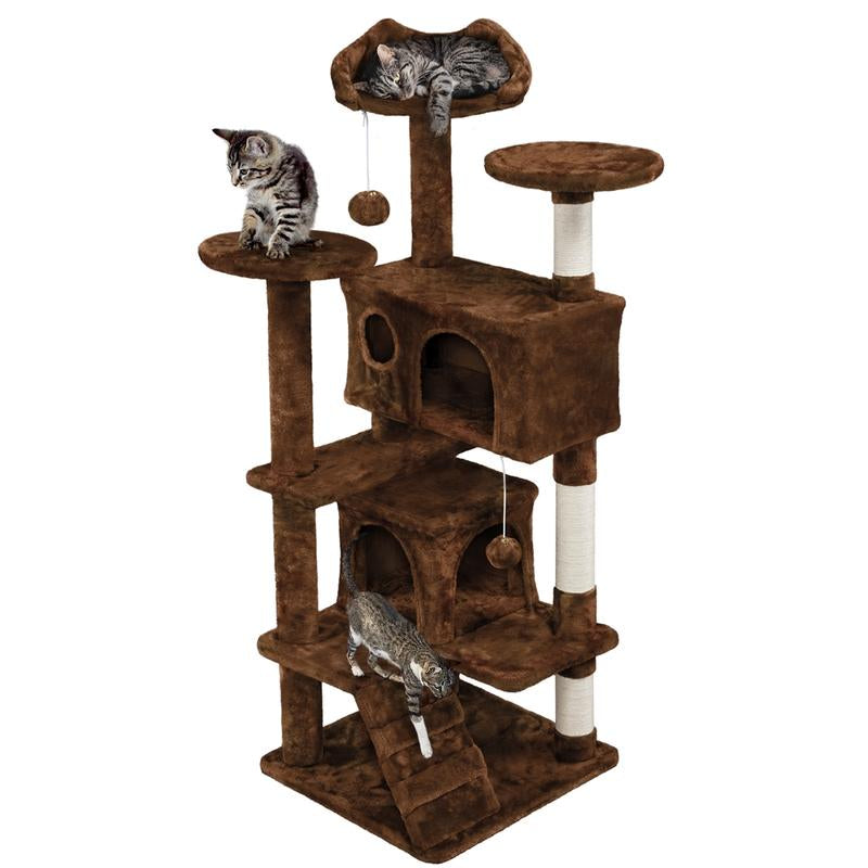 Yaheetech 54-Inch Cat Tree Tower with Condo and Scratch Post for Kittens and Small Pets
