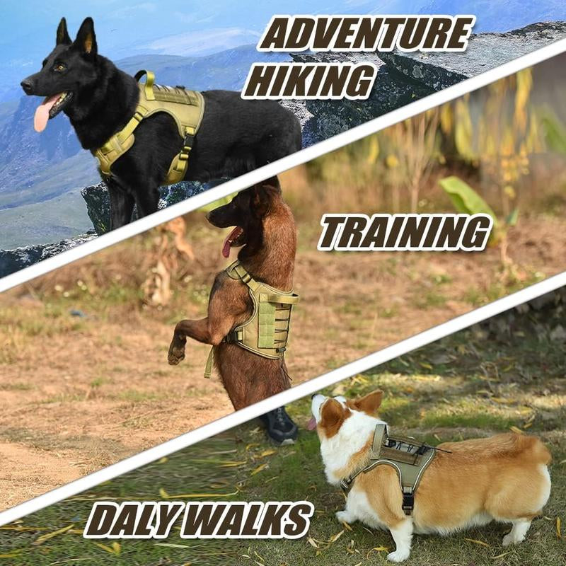 Tactical Dog Harness – No Pull Adjustable Training Vest for Small, Medium, and Large Dogs, Reflective and Easy Control Pet Harness