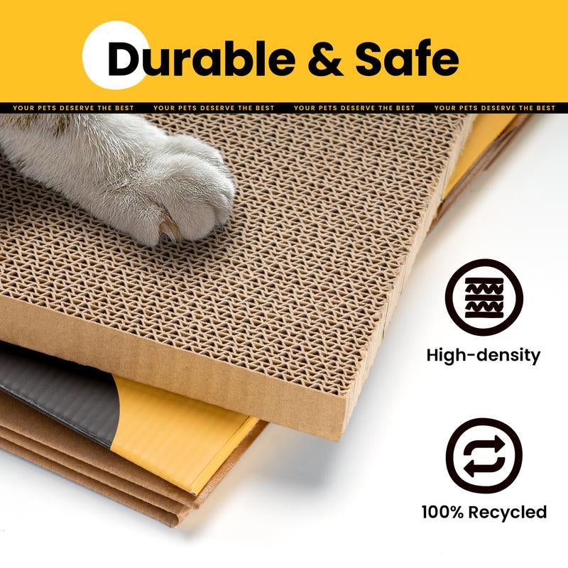 Conlun Cardboard Cat House with Cat Scratch Pad, Catnip, Easy-To-Assemble Cat Scratcher for Indoor Cats & Small Animals #Springtok Pet Supplies Home Natural