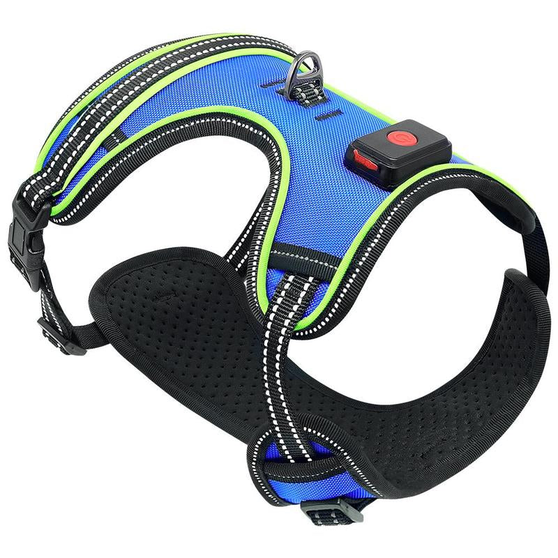 Rechargeable LED Dog Harness with Adjustable Leash - Pet Supplies for Small, Medium, and Large Dogs