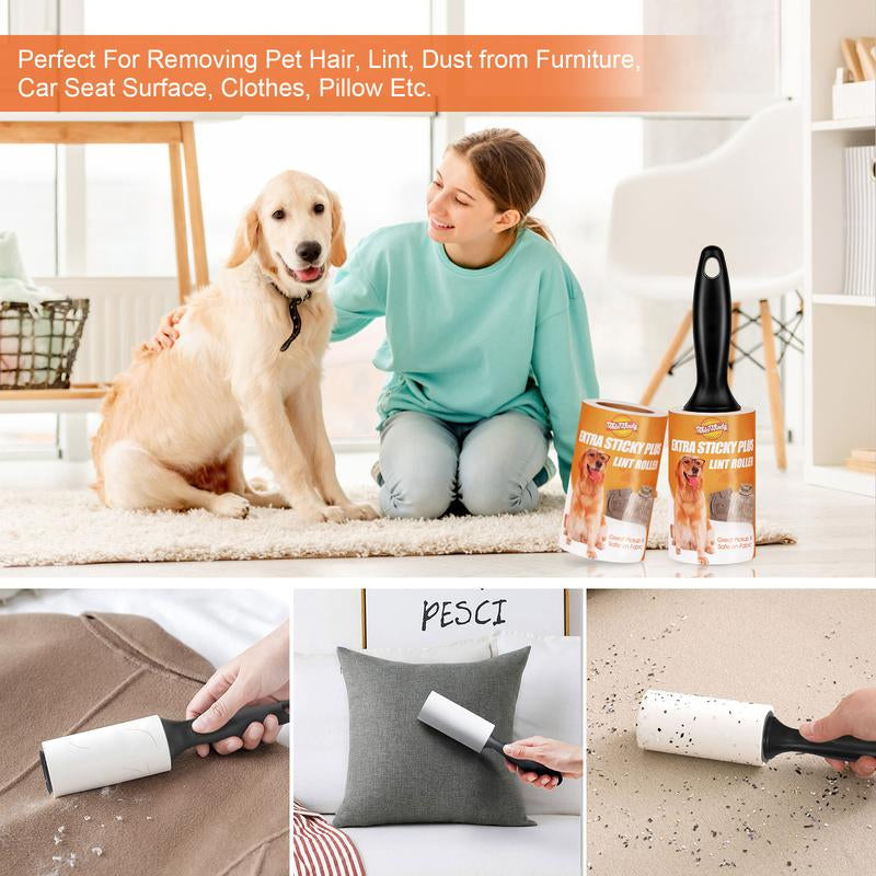Lint Roller for Pet Hair, Extra Sticky Lint Rollers Pet Hair Remover for Clothes, Work Great on Pet Hair Value Pack (4 Pack