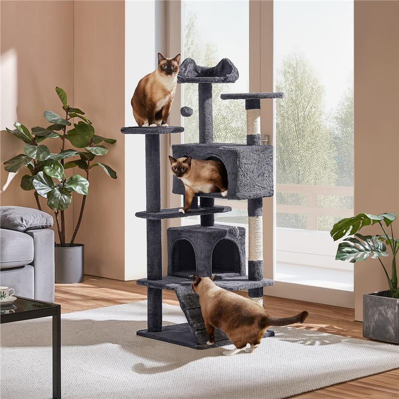Yaheetech 54-Inch Cat Tree Tower with Condo and Scratch Post for Kittens and Small Pets