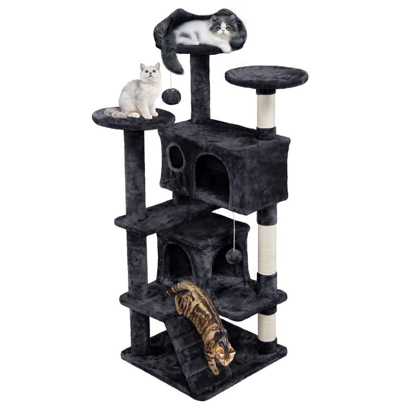 Yaheetech 54-Inch Cat Tree Tower with Condo and Scratch Post for Kittens and Small Pets