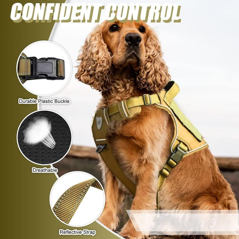 Tactical Dog Harness – No Pull Adjustable Training Vest for Small, Medium, and Large Dogs, Reflective and Easy Control Pet Harness