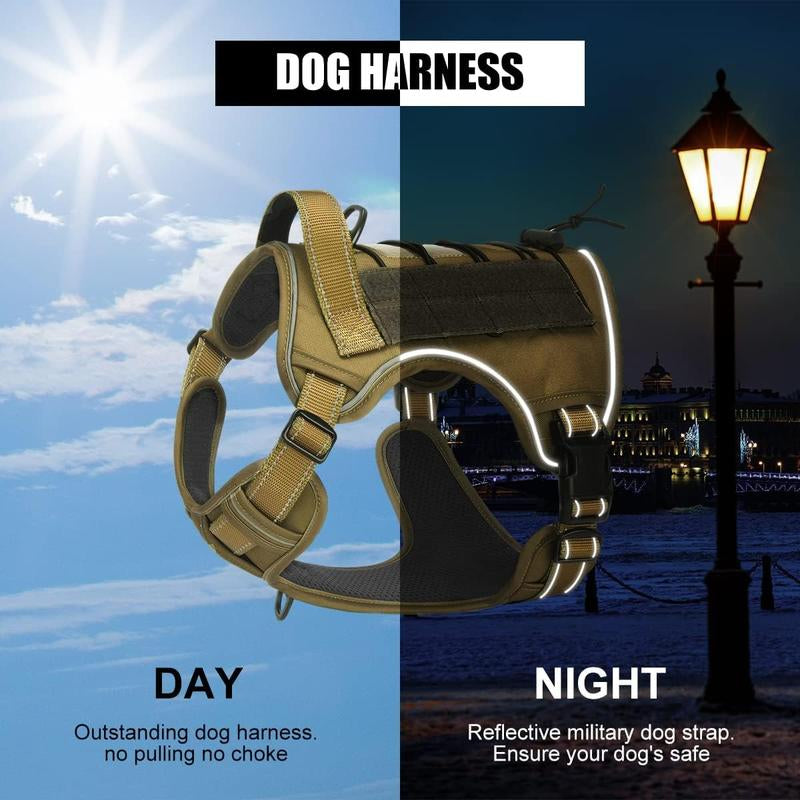 Tactical Dog Harness – No Pull Adjustable Training Vest for Small, Medium, and Large Dogs, Reflective and Easy Control Pet Harness