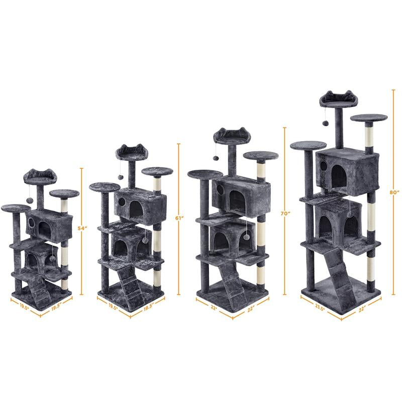 Yaheetech 54-Inch Cat Tree Tower with Condo and Scratch Post for Kittens and Small Pets