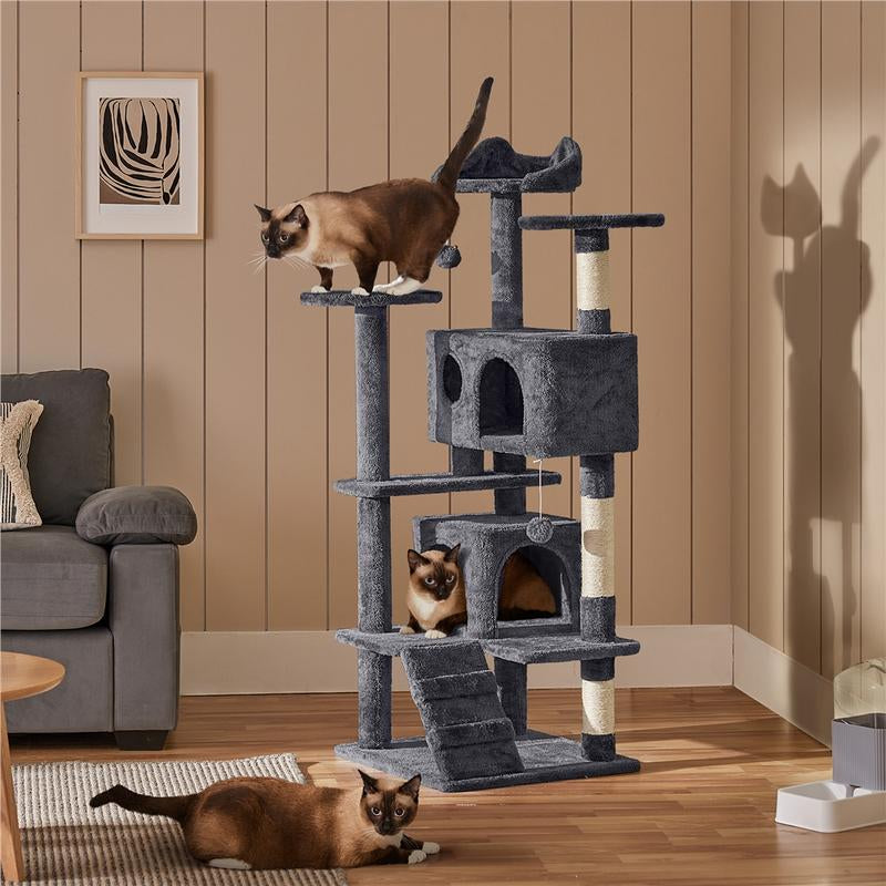 Yaheetech 54-Inch Cat Tree Tower with Condo and Scratch Post for Kittens and Small Pets