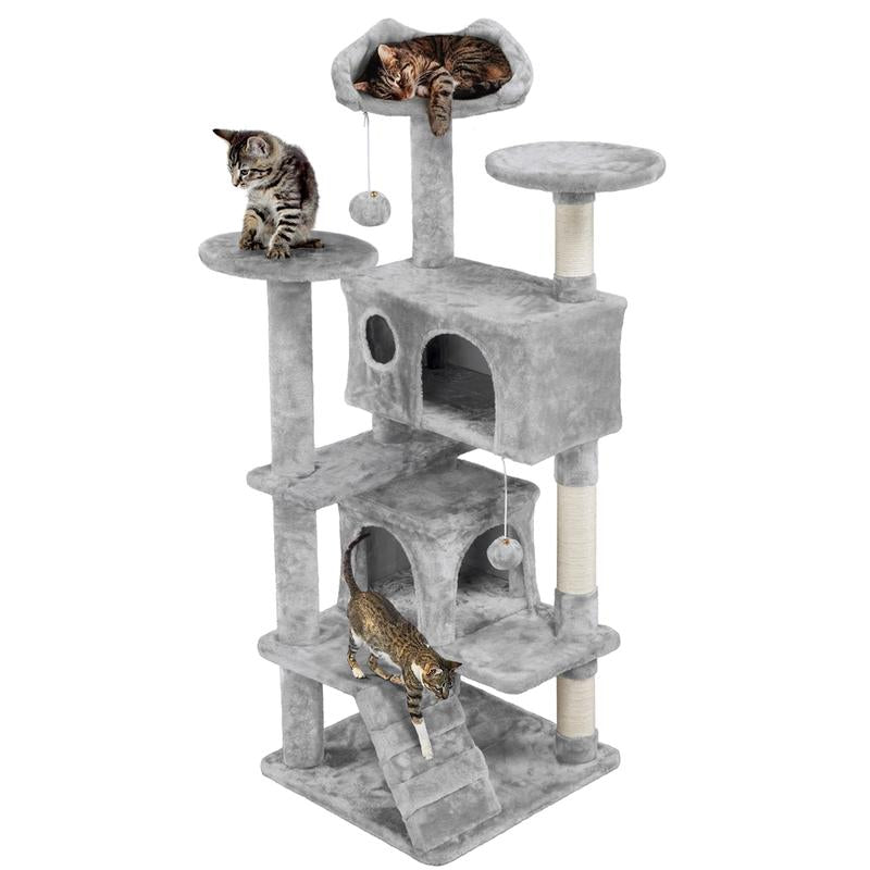 Yaheetech 54-Inch Cat Tree Tower with Condo and Scratch Post for Kittens and Small Pets