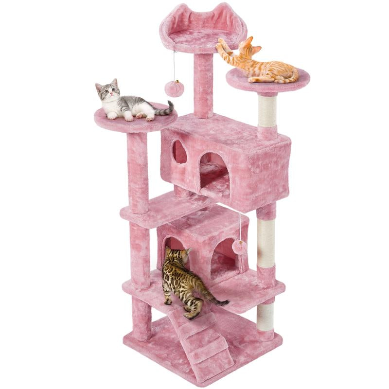Yaheetech 54-Inch Cat Tree Tower with Condo and Scratch Post for Kittens and Small Pets