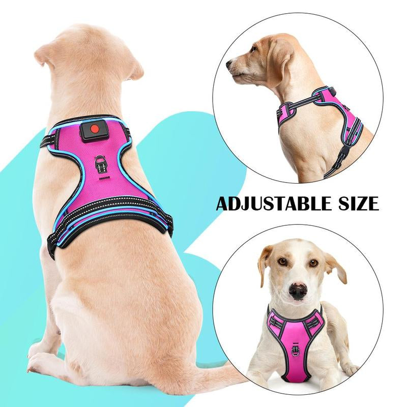 Rechargeable LED Dog Harness with Adjustable Leash - Pet Supplies for Small, Medium, and Large Dogs