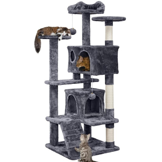 Yaheetech 54-Inch Cat Tree Tower with Condo and Scratch Post for Kittens and Small Pets